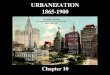 URBANIZATION 1865-1900 Chapter 10. The Rise of Urban America A. Population in 1900 doubled to about 80 million * Population in cities tripled; by 1900
