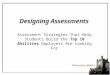 Designing Assessments Assessment Strategies that Help Students Build the Top 10 Abilities Employers Are Looking For