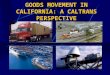 GOODS MOVEMENT IN CALIFORNIA: A CALTRANS PERSPECTIVE