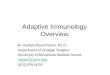 Adaptive Immunology Overview W. Robert Fleischmann, Ph.D. Department of Urologic Surgery University of Minnesota Medical School rfleisch@umn.edu (612)