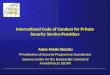 International Code of Conduct for Private Security Service Providers Anne-Marie Buzatu Privatisation of Security Programme Coordinator Geneva Centre for
