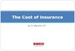 Is It Worth It? The Cost of Insurance. Insurance Terms Premium Deductible Underwriting