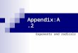 Appendix:A.2 Exponents and radicals. Integer Exponents exponent base