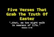 Five Verses That Grab The Truth Of Easter “…that… we too might walk in newness of life." Romans 6:4b