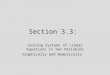 Section 3.3: Solving Systems of Linear Equations in Two Variables Graphically and Numerically