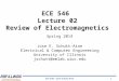 ECE 546 – Jose Schutt-Aine1 ECE 546 Lecture 02 Review of Electromagnetics Spring 2014 Jose E. Schutt-Aine Electrical & Computer Engineering University