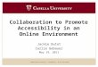 © 2010 Capella University - Confidential - Do not distribute Collaboration to Promote Accessibility in an Online Environment Jackie Dutot Carlie Gebauer