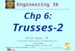 BMayer@ChabotCollege.edu ENGR-36_Lec-15_Trusses-2.pptx 1 Bruce Mayer, PE Engineering-36: Engineering Mechanics - Statics Bruce Mayer, PE Licensed Electrical