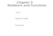 1 Relations and Functions Chapter 5 1 to many 1 to 1 many to many