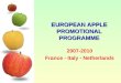 EUROPEAN APPLE PROMOTIONAL PROGRAMME 2007-2010 France - Italy - Netherlands