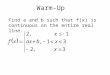 Calculus Warm-Up Find the derivative by the limit process, then find the equation of the line tangent to the graph at x=2