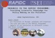 Aspects covered: Air Pollution in Europe: problems and responses The role and aims of the RAPIDC Programme Impacts of air pollution at different scales