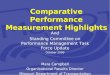 Comparative Performance Measurement Highlights And Standing Committee on Performance Management Task Force Update October 2009 Mara Campbell Organizational