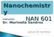Instructor: Dr. Marinella Sandros 1 Nanochemistry NAN 601 Lecture 13: Synthesis