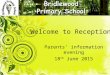 Welcome to Reception Parents’ information evening 18 th June 2015