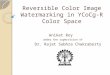 Reversible Color Image Watermarking in YCoCg-R Color Space Aniket Roy under the supervision of Dr. Rajat Subhra Chakraborty