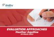 EVALUATION APPROACHES Heather Aquilina 24 March 2015