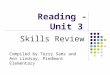 Reading - Unit 3 Skills Review Compiled by Terry Sams and Ann Lindsay, Piedmont ElementaryTerry Sams