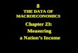 8 THE DATA OF MACROECONOMICS Chapter 23: Measuring a Nation’s Income