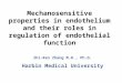 Mechanosensitive properties in endothelium and their roles in regulation of endothelial function Zhi-Ren Zhang M.D., Ph.D. Harbin Medical University