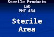 Sterile Products Lab PHT 434 Sterile Area. 2 Definitions Sterilization: refers to any process that effectively kills or eliminates living microorganisms