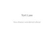 Tort Law You always wondered about. What is a tort?