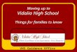 Moving up to Vidalia High School Things for families to know VHS Guidance Office