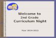 Welcome to 2nd Grade Curriculum Night Year 2014-2015