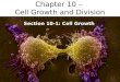 Chapter 10 – Cell Growth and Division Section 10-1: Cell Growth