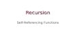 Recursion Self-Referencing Functions. Problem # 1 Write a function that, given n, computes n! n! == 1 2... (n-1) n n! == 1  2 ...  (n-1)  nExample: