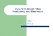 Business Ownership Marketing and Business MB 7 Unit 1