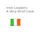 Irish Leaders: A Very Brief Look. Táin Bó Cúailnge: The Cattle Raid of Cooley The Táin – the Irish epic poem Includes the exploits of Cuchulain, the legendary