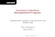Coreworx Interface Management Program Deployment Lessons Learned from the Middle East Paul Tompkins June 2012