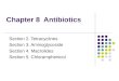 Chapter 8 Antibiotics Section 2. Tetracyclines Section 3. Aminoglycoside Section 4. Macrolides Section 5. Chloramphenicol
