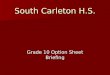 South Carleton H.S. Grade 10 Option Sheet Briefing