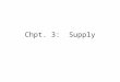 Chpt. 3: Supply. Supply Quantity supplied –The amount of the good or service that producers are willing and able to sell at the current price Law of demand