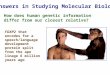 Answers in Studying Molecular Biology How does human genetic information differ from our closest relative? FOXP2 that encodes for a speech/language development