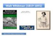 Walt Whitman (1819-1892) ENGL 3370: Modern American Poetry