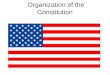 Organization of the Constitution. Article I: Legislative Makes the laws 2 Houses (bicameral)