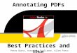 Annotating PDFs Best Practices and Use Peter Burns, Associate Publisher, Allen Press