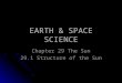 EARTH & SPACE SCIENCE Chapter 29 The Sun 29.1 Structure of the Sun