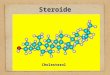 Steroide Cholesterol. Sterane skeleton I.Sterane skeleton (sterane or gonane or perhydrocyclopentanophenanthrene) Sterane Sterane R=Q=CH 3, Z=H, long