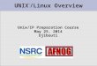 UNIX ™ /Linux Overview Unix/IP Preparation Course May 25, 2014 Djibouti