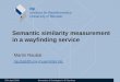 27th April 2006Semantics & Ontologies in GI Services Semantic similarity measurement in a wayfinding service Martin Raubal raubal@uni-muenster.de