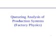 1 Queueing Analysis of Production Systems (Factory Physics)