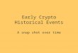 Early Crypto Historical Events A snap shot over time