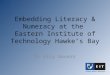 Embedding Literacy & Numeracy at the Eastern Institute of Technology Hawke’s Bay Dr Elly Govers