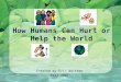 How Humans Can Hurt or Help the World Created by Erin Waltman Fall 2007