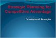 Concepts and Strategies. Strategic Planning The managerial process of creating and maintaining a fit between the organization’s objectives and resources