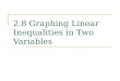 2.8 Graphing Linear Inequalities in Two Variables